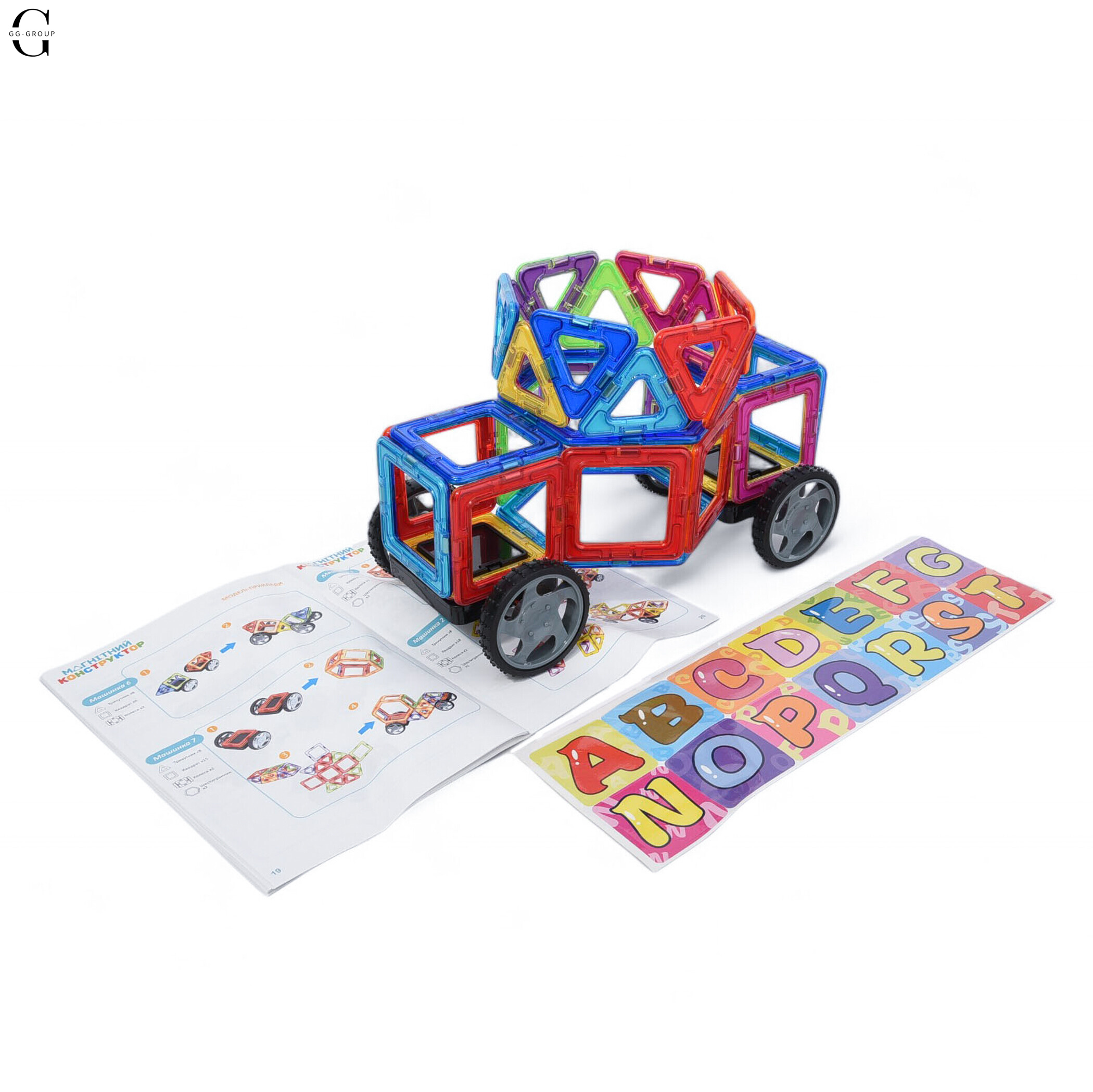 Конструктор LT3002 магнитный, транспорт, 58 деталей Magnit/Magical/LIMO TOY